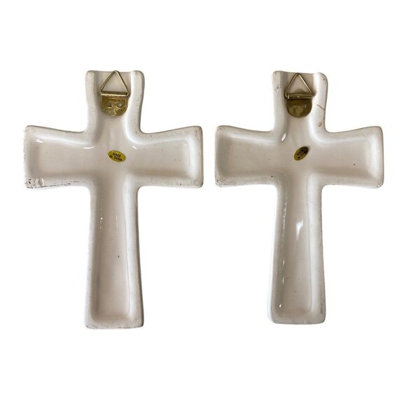 Ceramic Cross Wall Decor Set Of 2 With Blessings & Inspirational Text - Picture 2 of 5